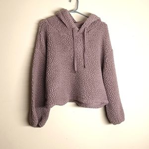 VINTAGE HAVANA Cropped Sherpa Hoodie,size S (Juniors)